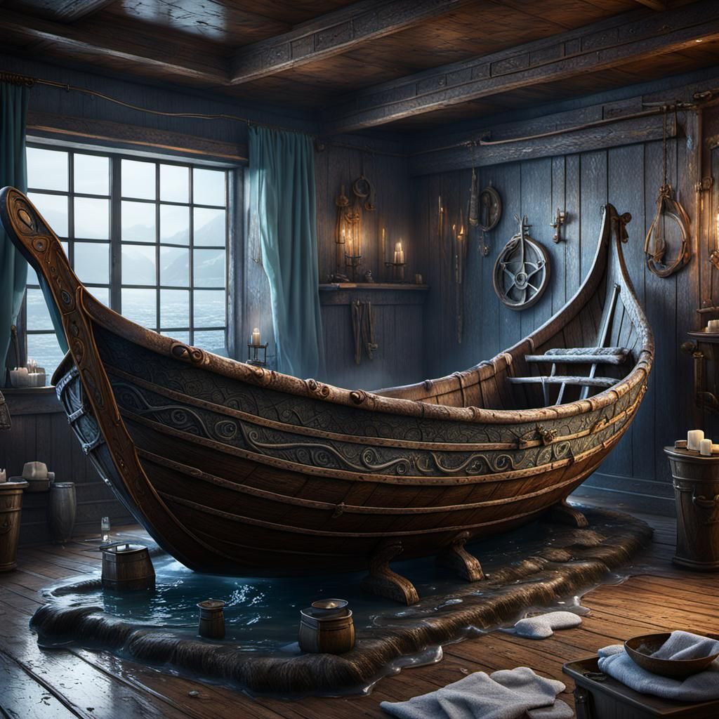 Viking Ship Battles Bathtub Waves