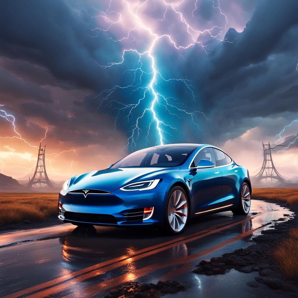 Tesla in Thunderstorm: Fantasy Concept Art