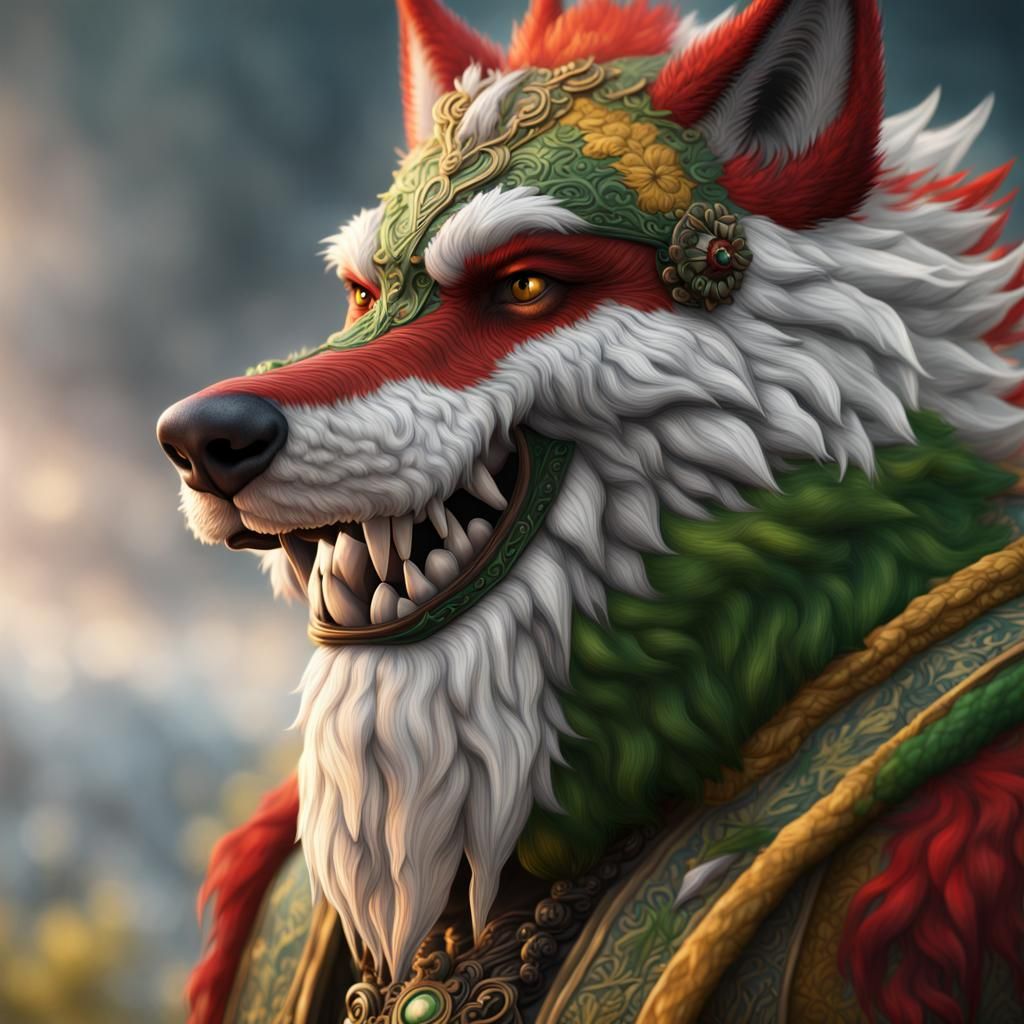 Man in Wolf Pelt: Detailed Fantasy Concept Art