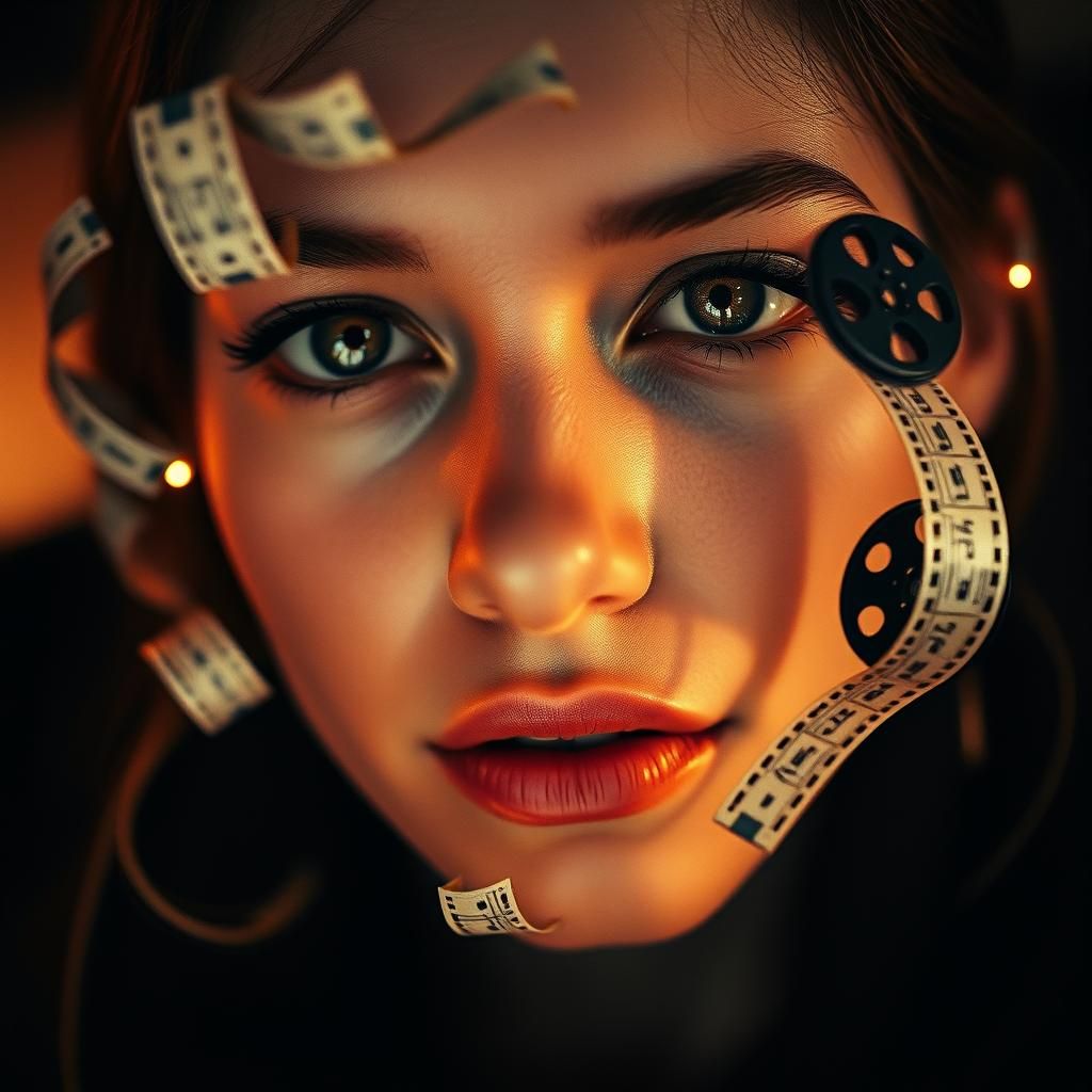 Emotive Portrait with Music and Film in Black and White