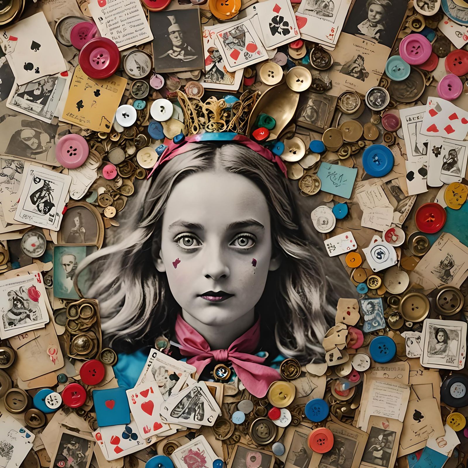 Alice in Wonderland Collage Art