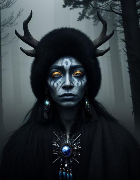 Ethereal Windigo Portrait in Surreal Style