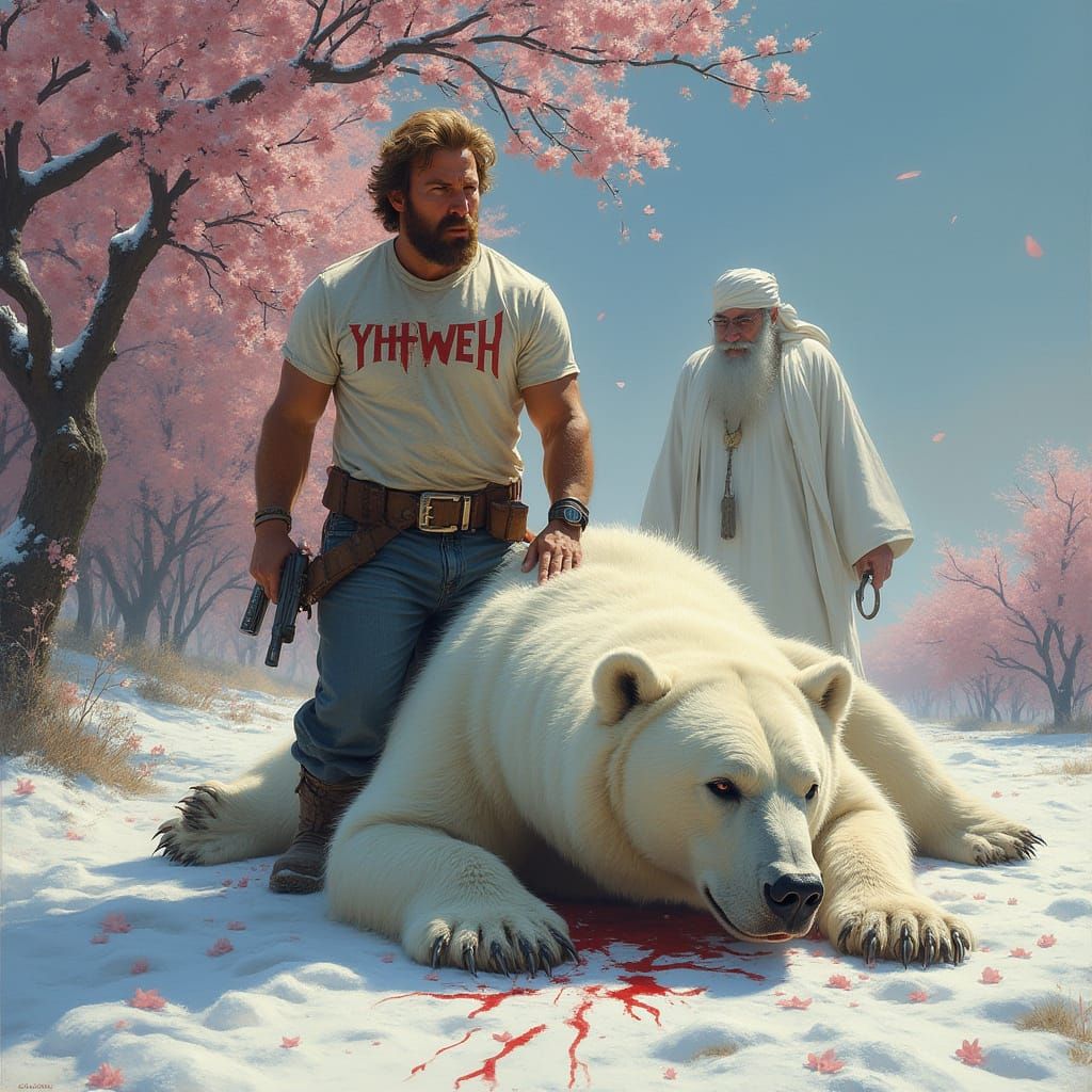 Chuck Norris Triumphs Over White Bear in Bloody Cherry Bloss...