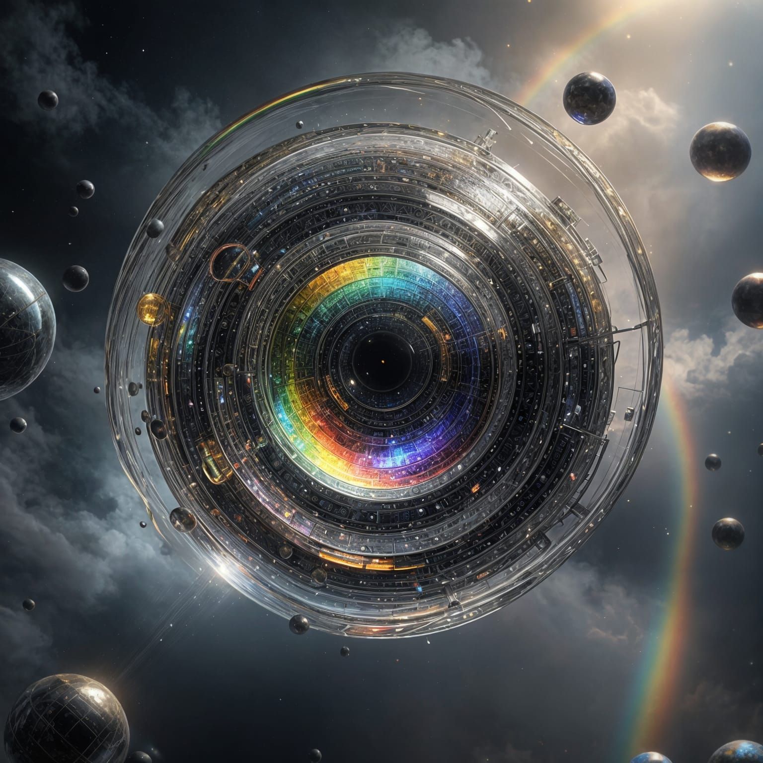 Rainbow Glass Orb Digital Matte Painting
