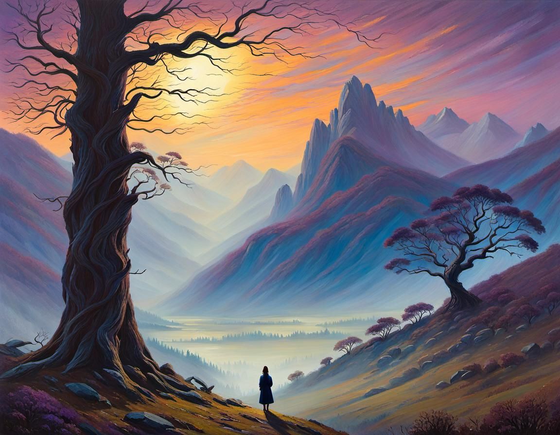 Valley of Twilight: Romantic Landscape Painting