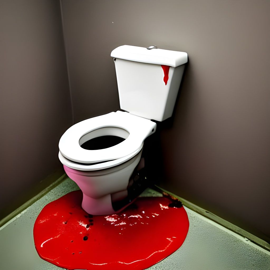 Dangerous Toilet Crime Scene in Full Color