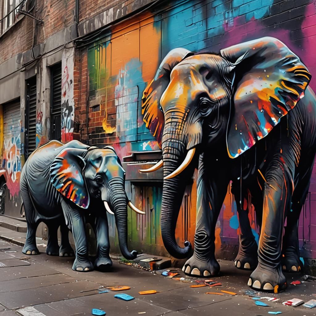 Hyperrealistic Street Art: Elephant and Piano