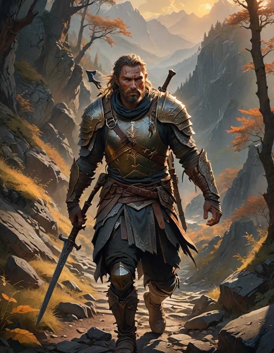 Weary Warrior Climbs to Mystical Forest Peak