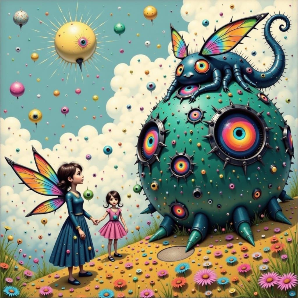 Sparkly Rainbow Galaxy Eyes in Digital Painting Style