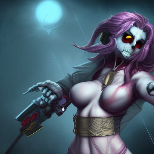 Powerful Woman in Judgement Hall, Detailed Matte Painting