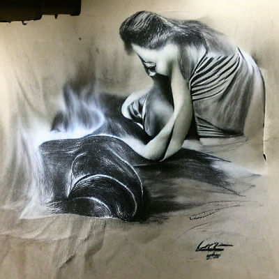 Classic Charcoal Drawing Study