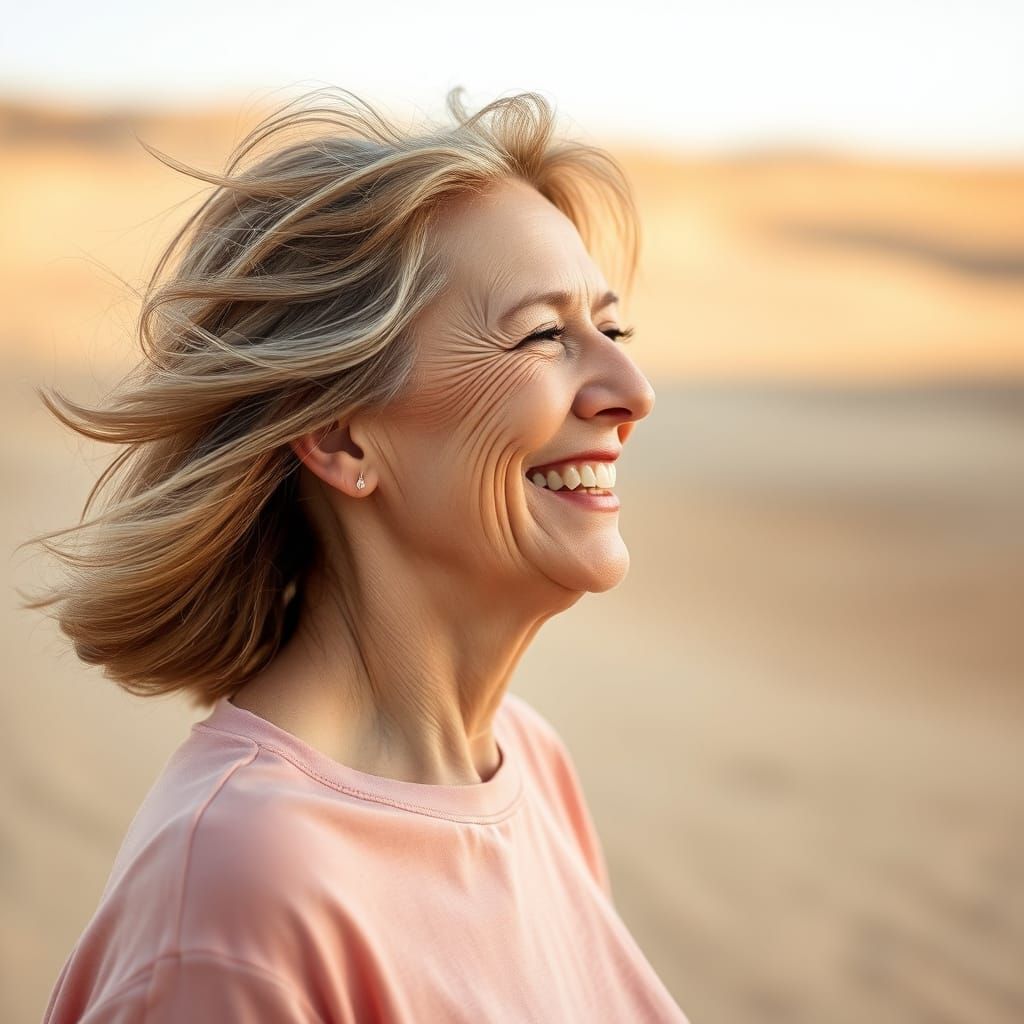 Elegant Portrait of a Serene Woman in Muted Tones