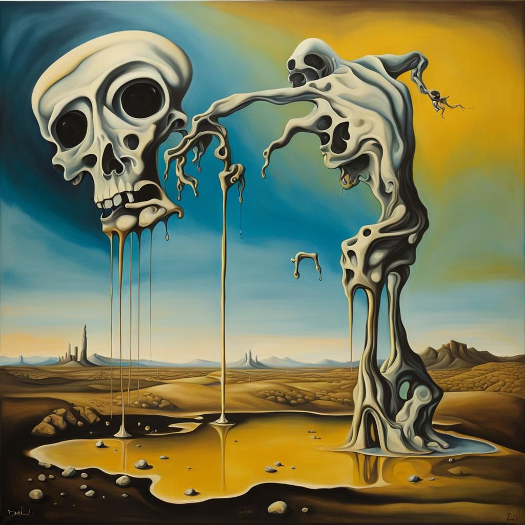 Surreal Melting Figure at Axis Junction