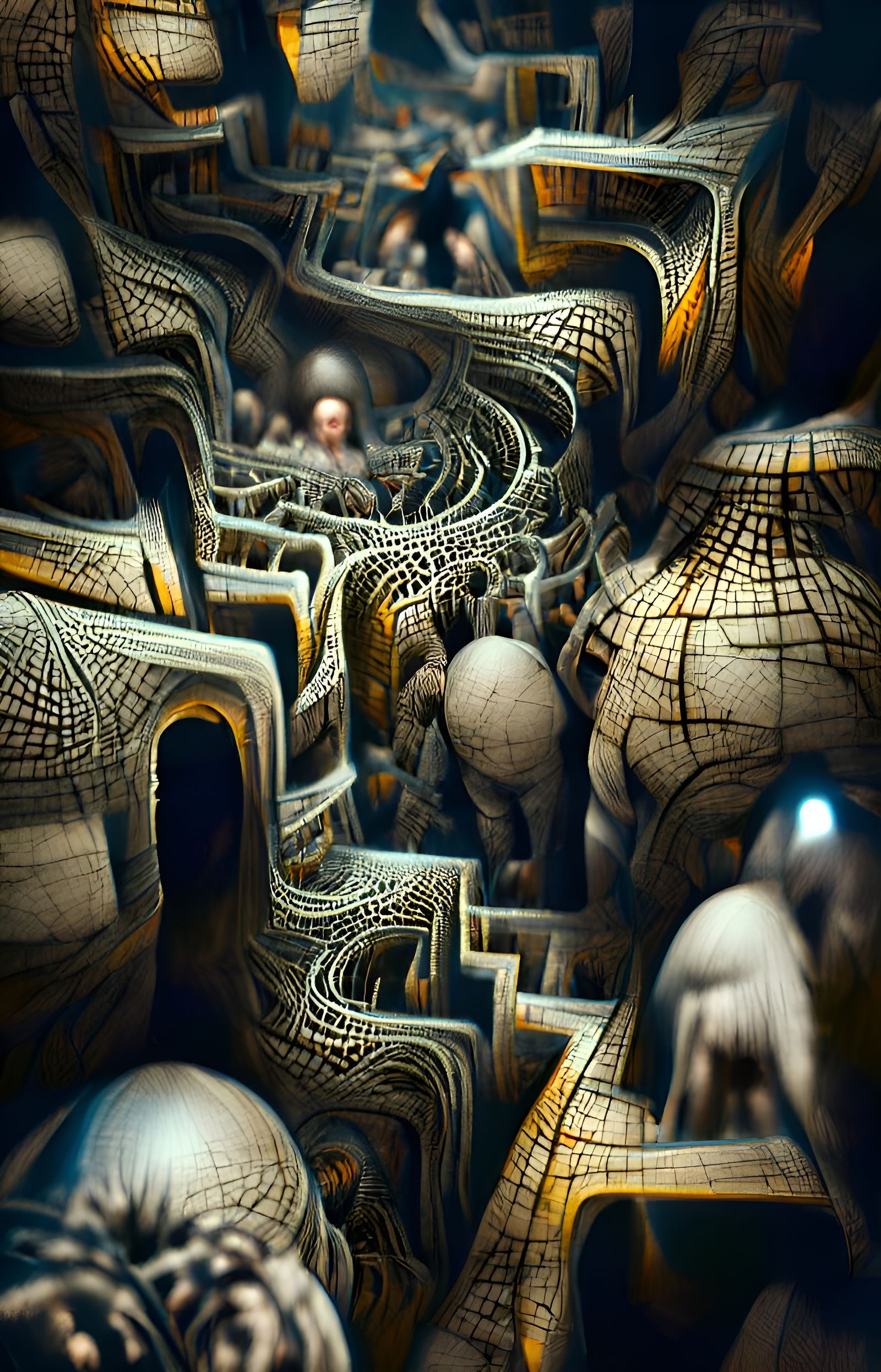 Surreal Multidimensional Maze with Infinite Depth