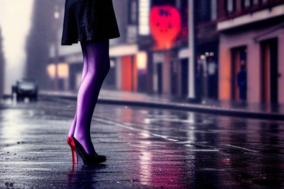 Street Photography Portrait: Woman with Purple Hair