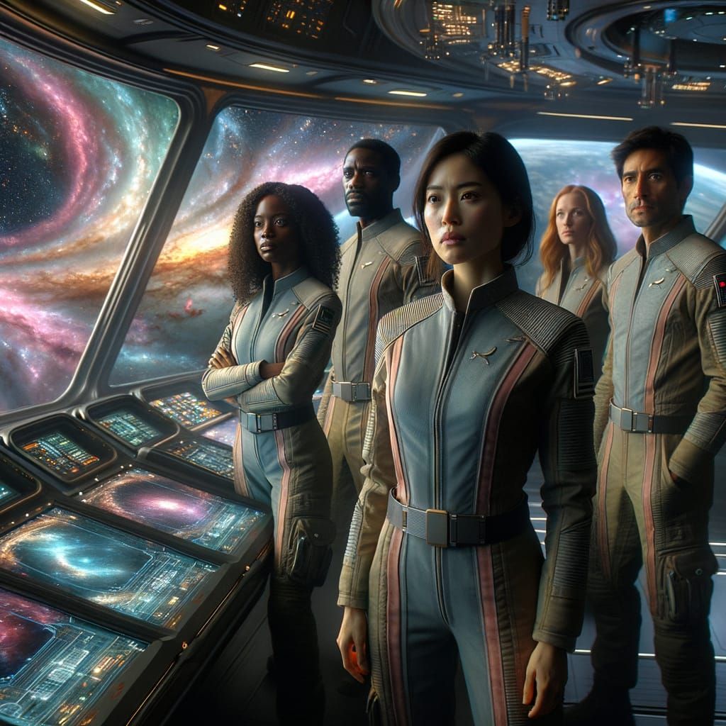 Starship Explorers Gaze at Distant Galaxy