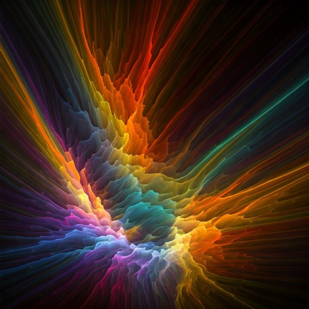 Mystical Rainbows in Dreamlike Neo-Expressionist Realm