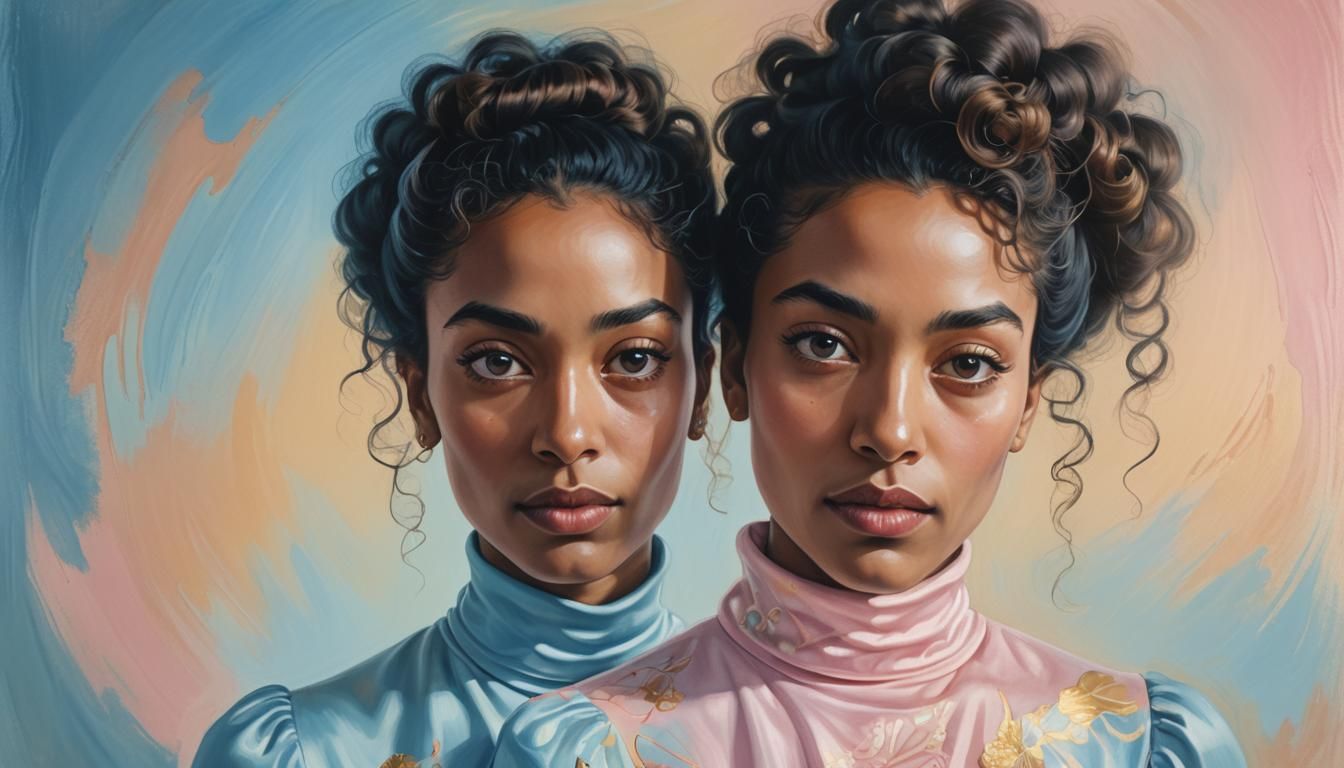 Dreamy Portrait of Afro-Latina Woman as Digital Art