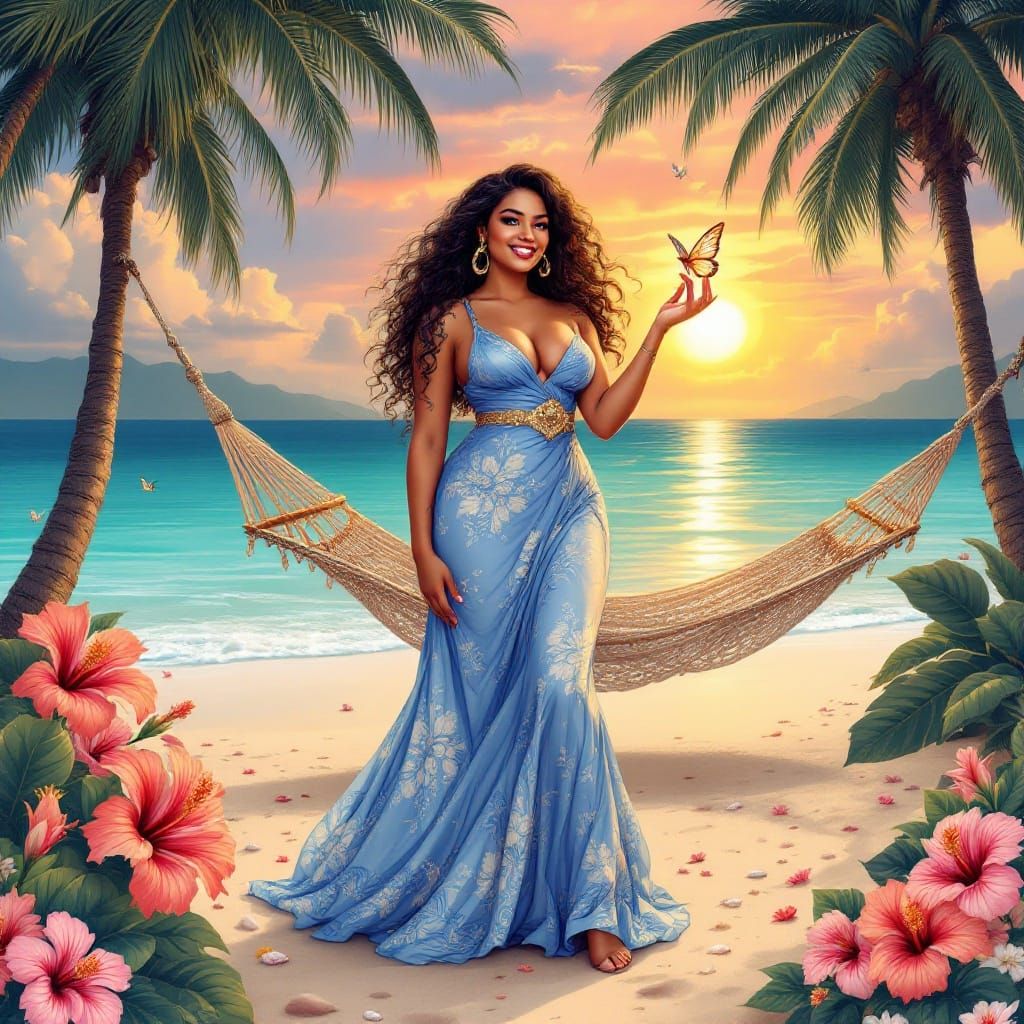 Ethereal Tropical Beauty in Soft Pastel Hues