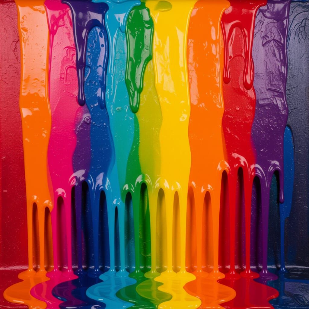 Rainbow Melting Wax: Abstract Expressionism Meets Surrealism