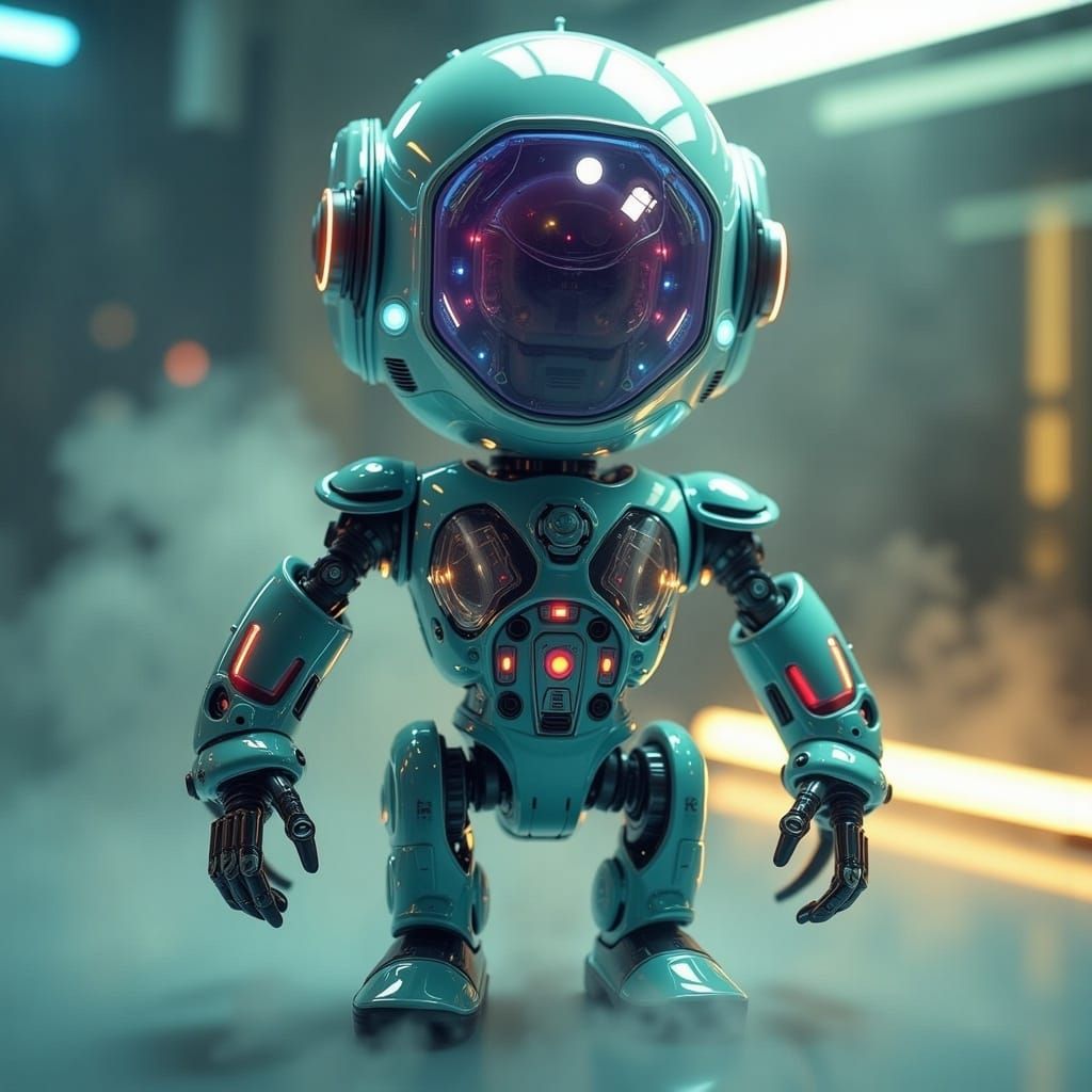 Cybernetic Robot: Futuristic AI Art