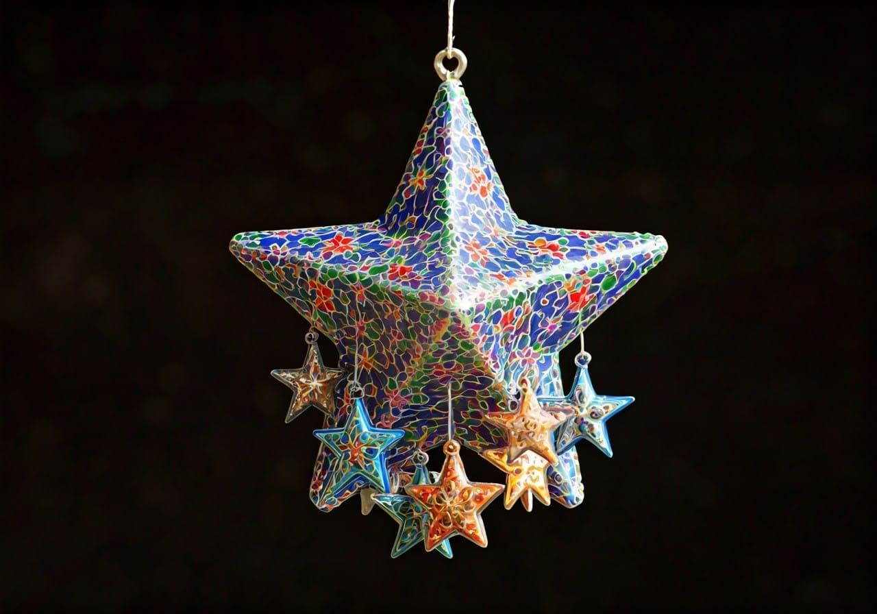 Enameled Glass Star Cluster Figurine