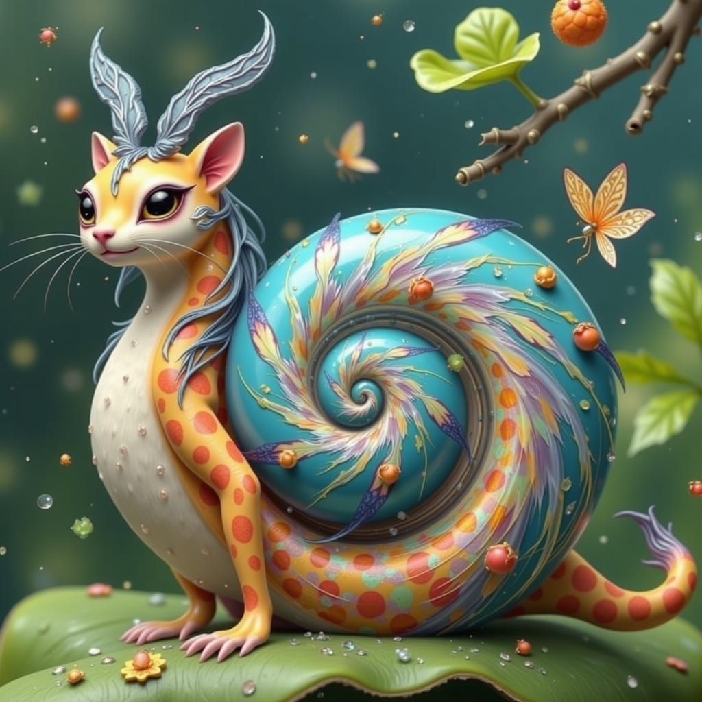 Whimsical Fae Creature with Vibrant Patterns