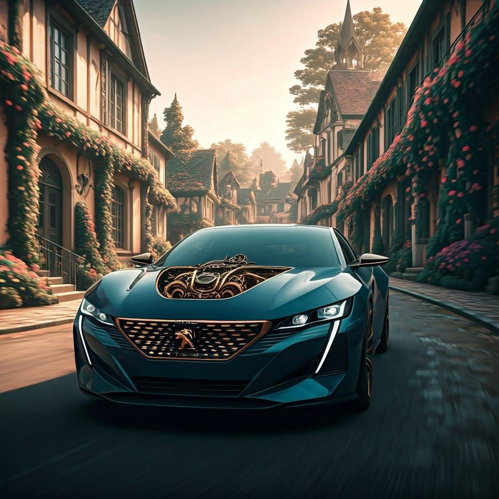 Steampunk Car Cruises Through Art Nouveau Village