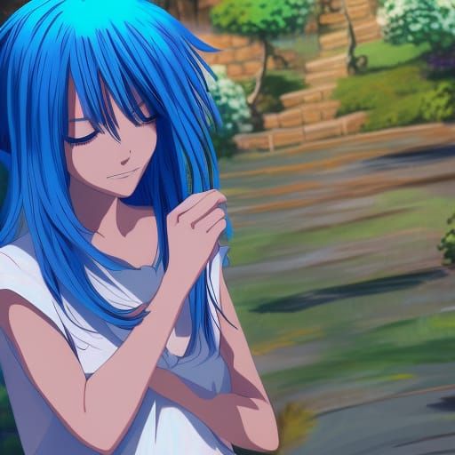 Anime Girl Shopping with Friends in Fantasy World