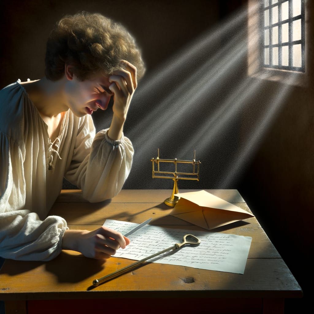 Despair: A Letter's Bitter Truth in Dutch Master Style
