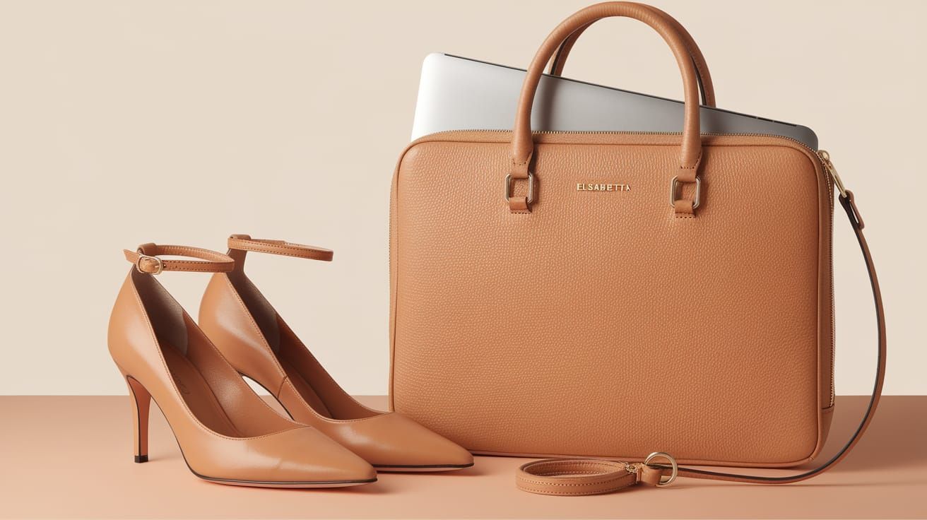 Executive Laptop Bag and Heels in Italian Leather