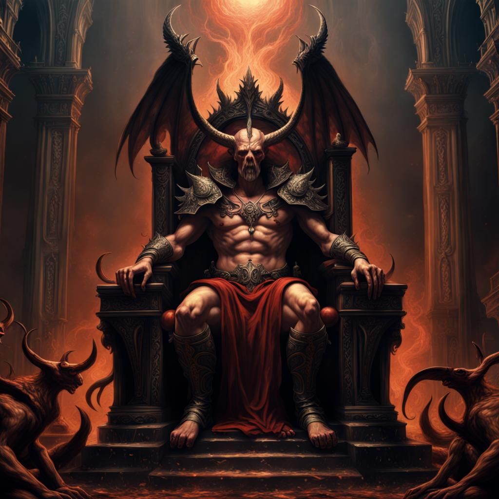 Diablo King of Hell: Intricate Surreal Throne