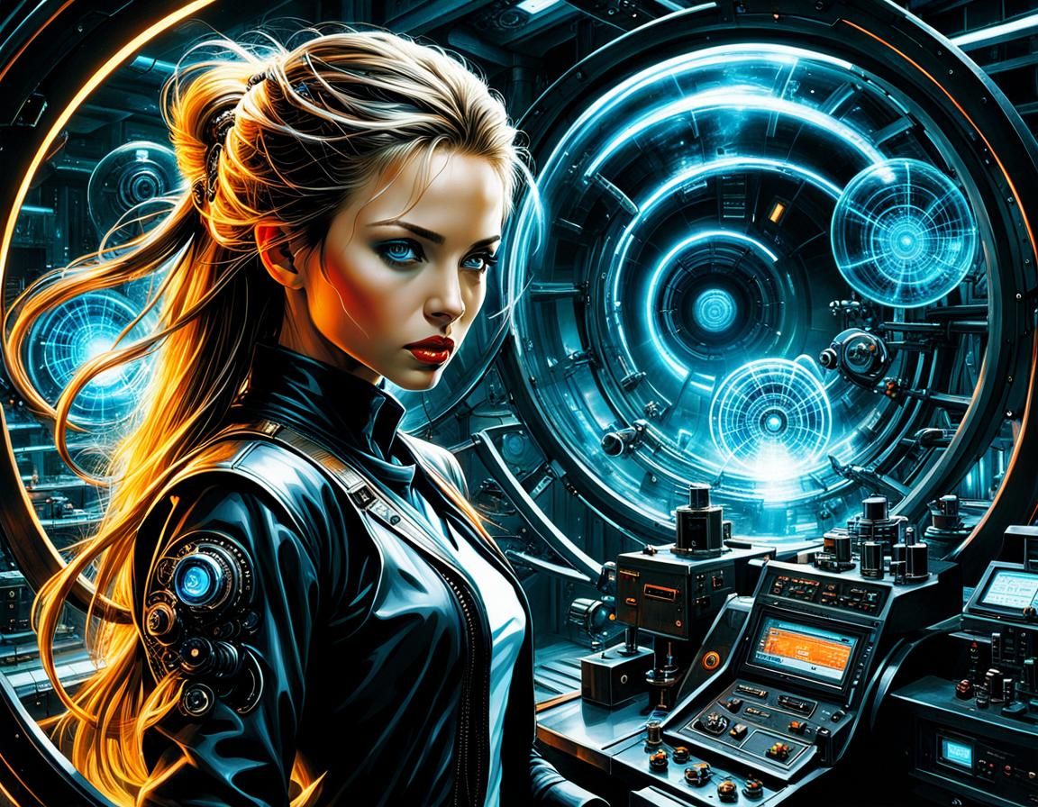 Futuristic Lab with Scientists in Hyperrealistic Style