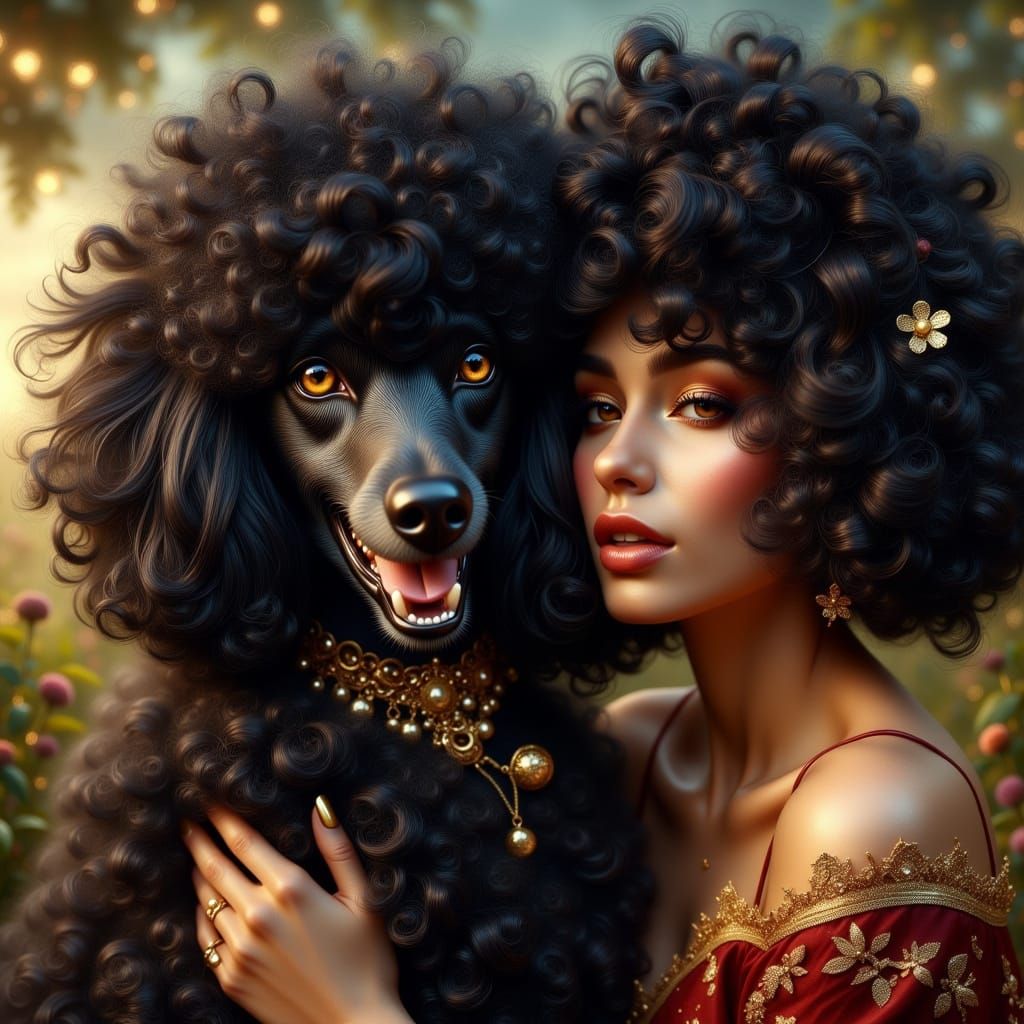 Passende Besitzer und Haustiere- Frauchen und ihr Pudel