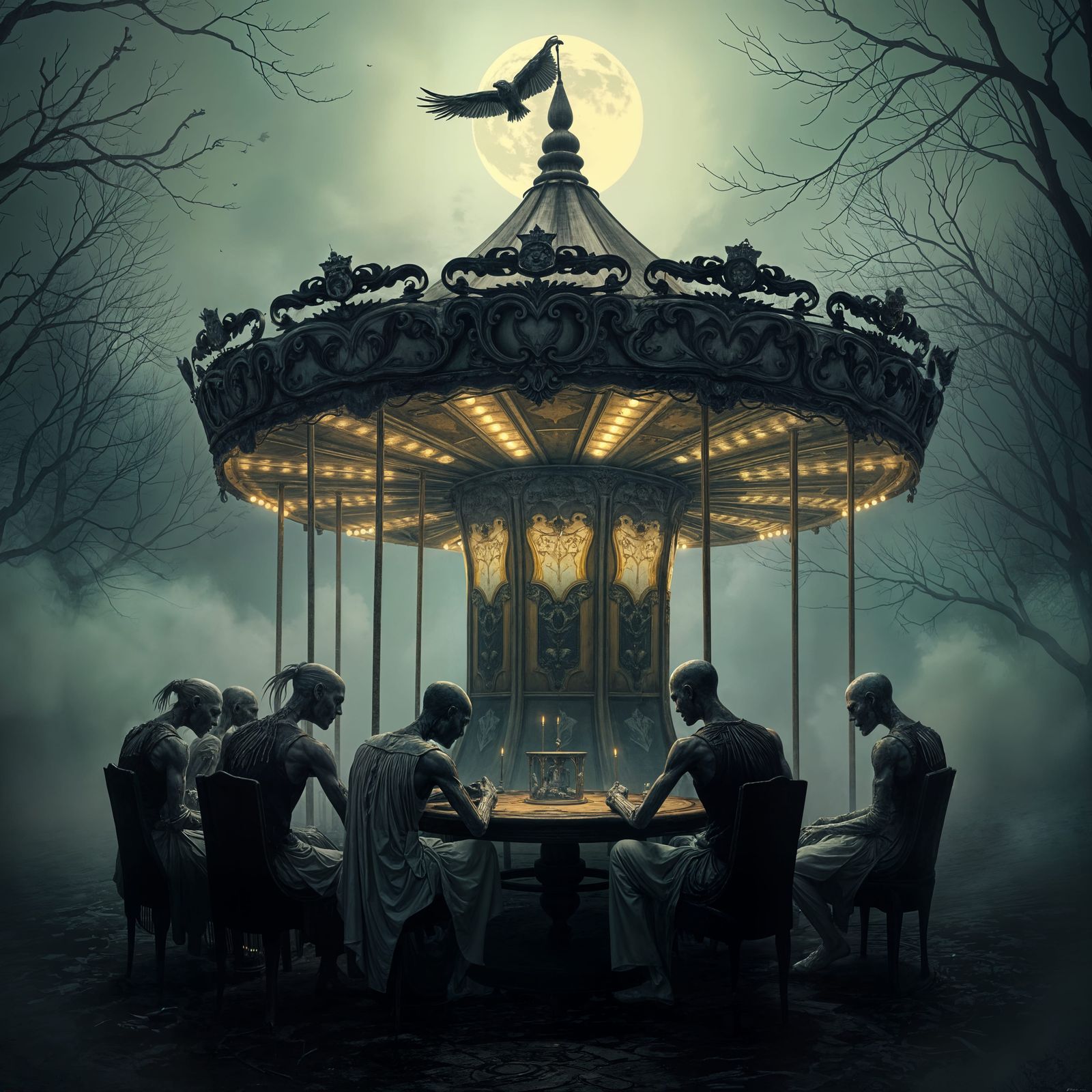 Undead Figures on a Merry-Go-Round