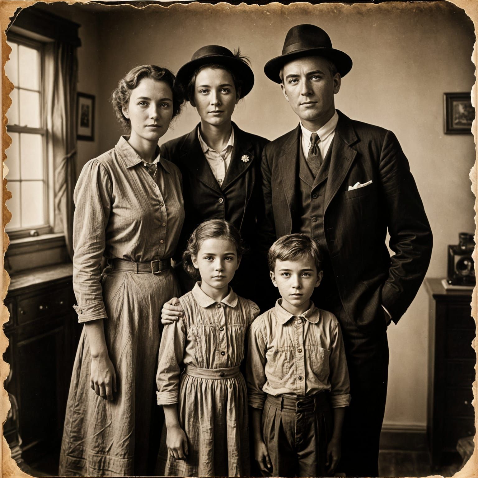 Vintage Family Portrait from the Early 1900s