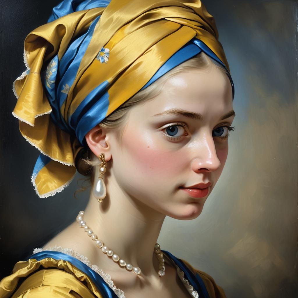 Girl with Pearl Earring in Baroque Style
