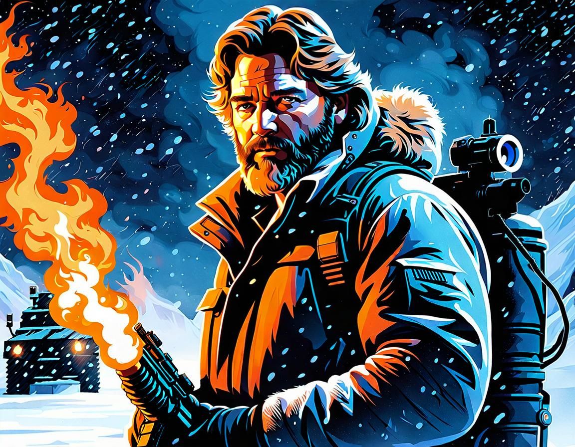 Kurt Russell in The Thing: Sci-Fi Horror Portrait
