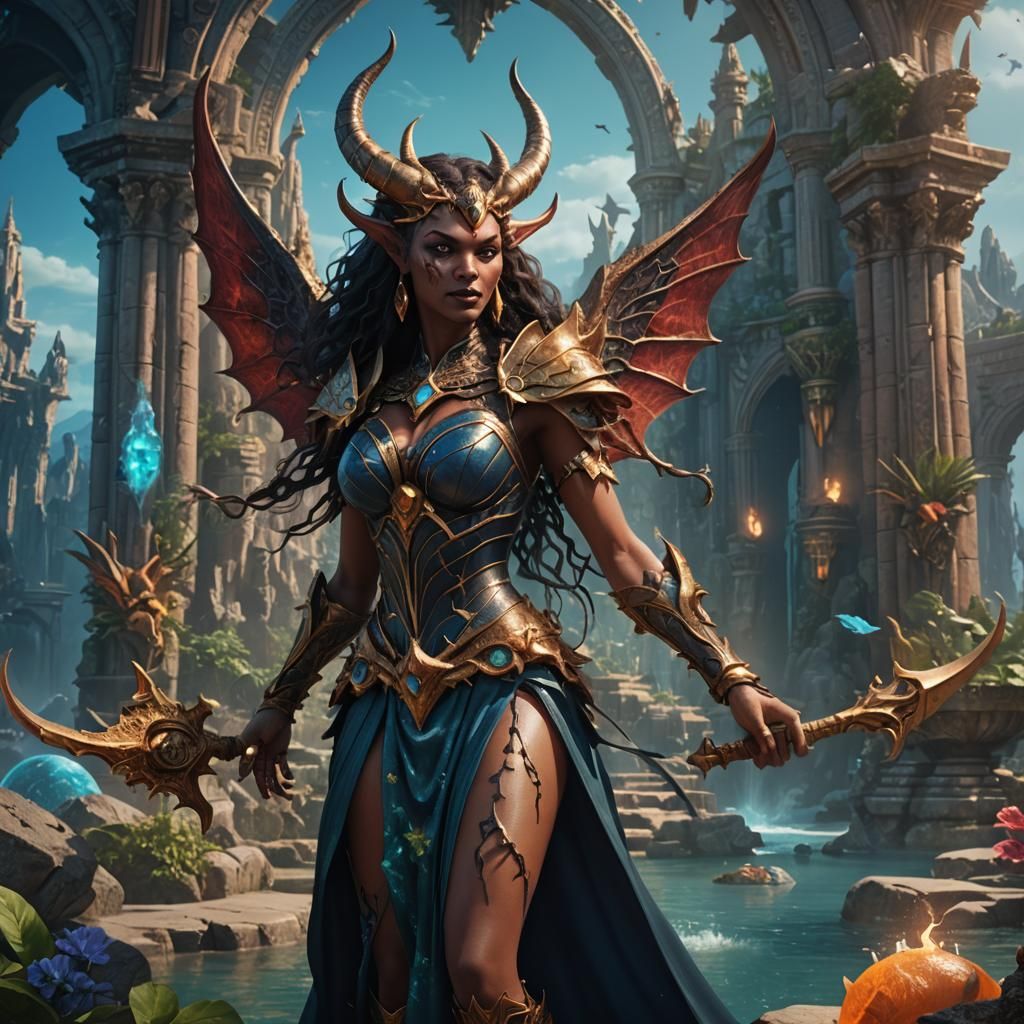 Atlantis Demoness: Detailed Fantasy Concept Art