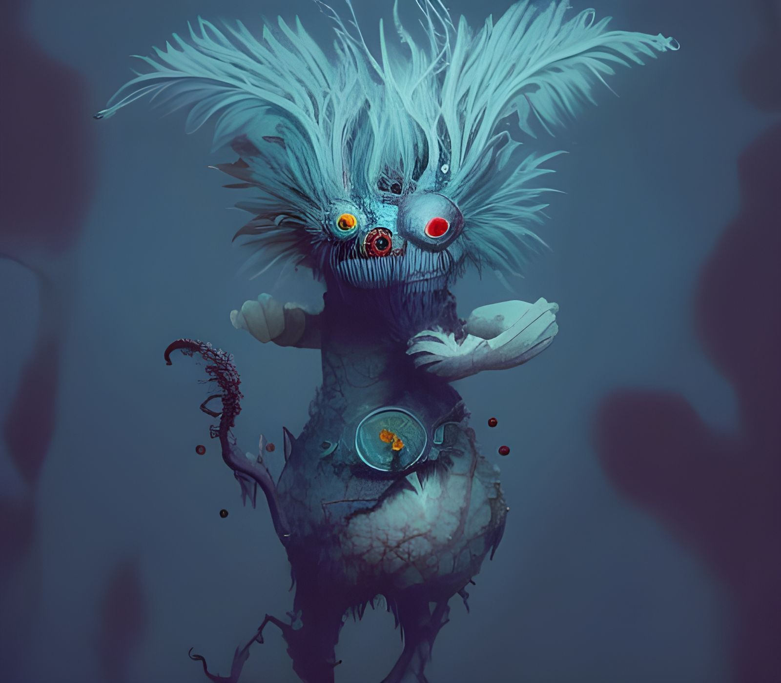 Branchpunk Troll Portrait in Steampunk Style