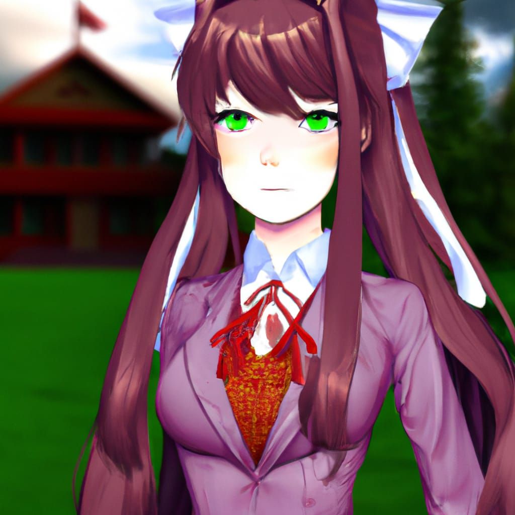 Monika as Vampire: Hyperrealistic Detailed Painting