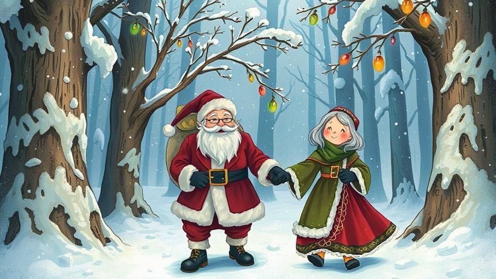 Santa and Mrs. Claus in Winter Wonderland
