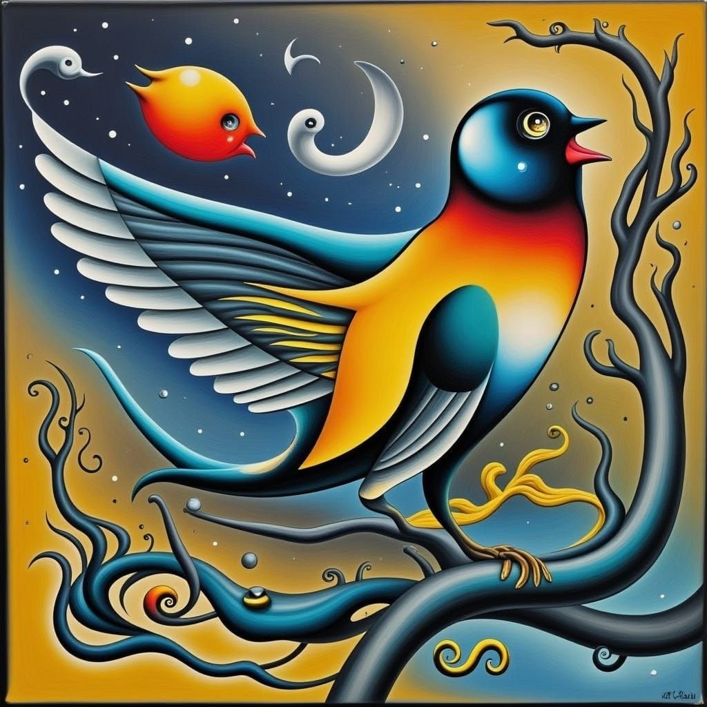 Psychedelic Charcoal Gouldian Finch Portrait