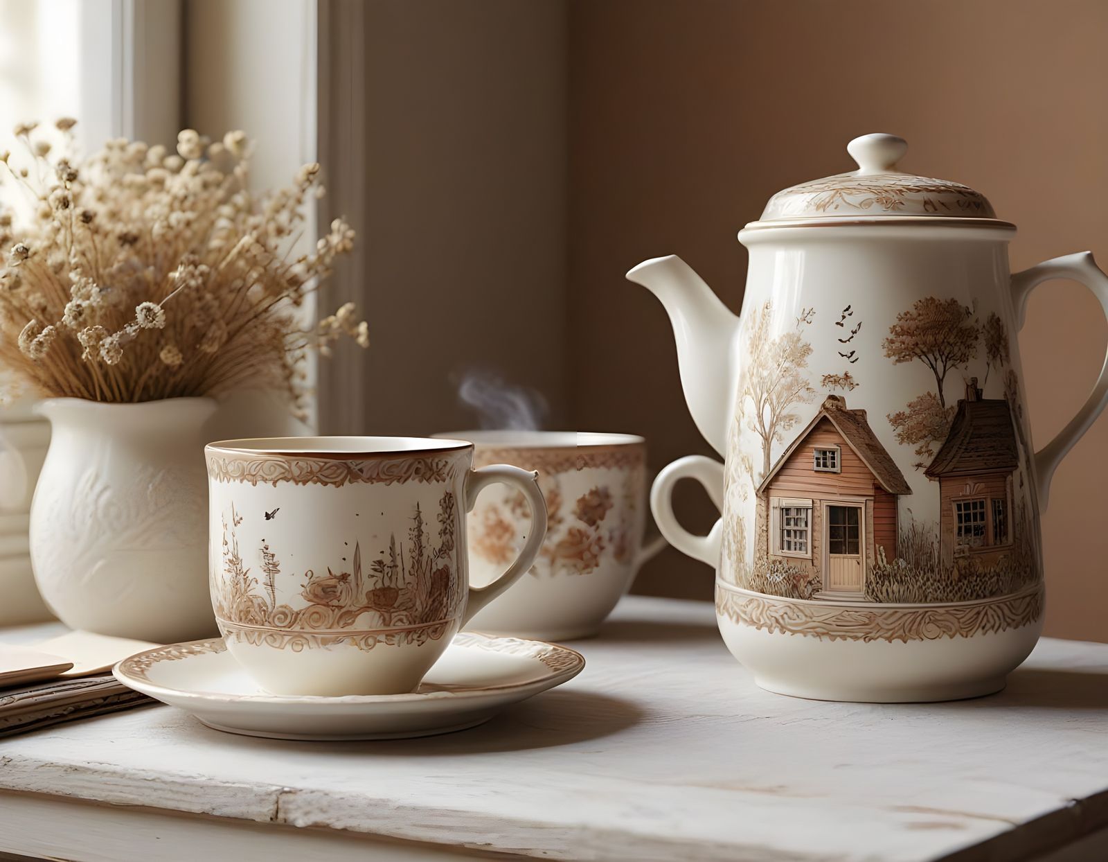 Cozy Morning Coffee Station in Whimsical Style