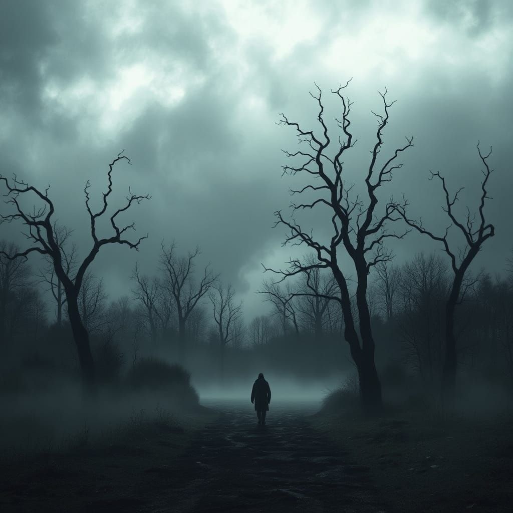 Surreal, Moody Landscape in a Dark, Twisted World