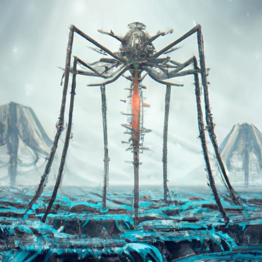 Epic T4 Bacteriophage in Digital Matte Painting
