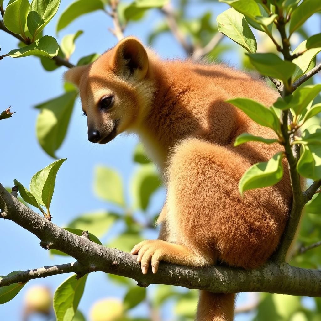 Coatis Gather in an Apple Tree