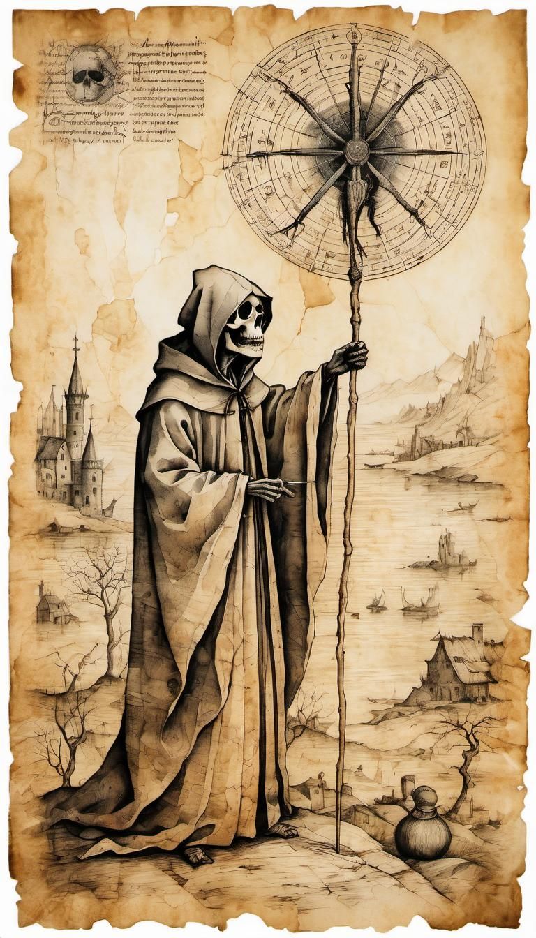 Plague Doctor in Ancient Art Style