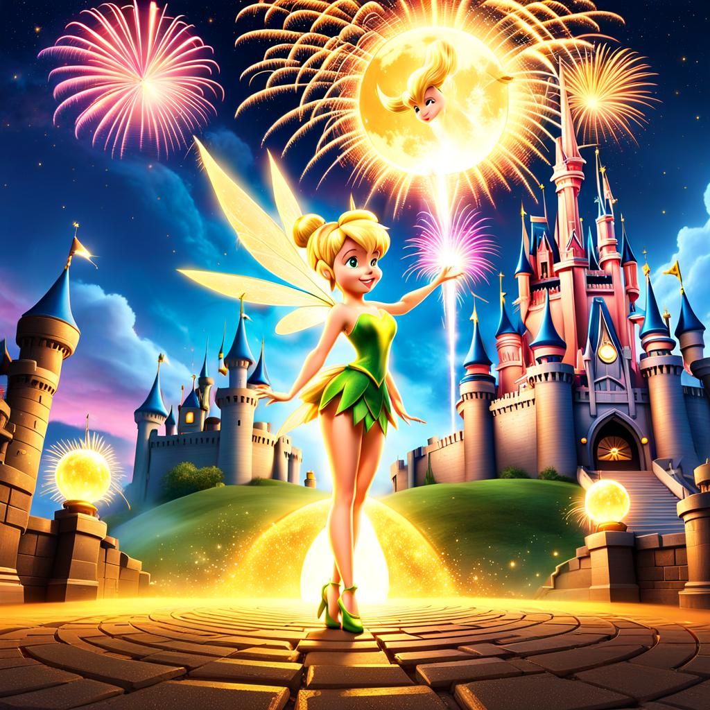 Tinkerbell at the Yellow Brick Road: 3D Render