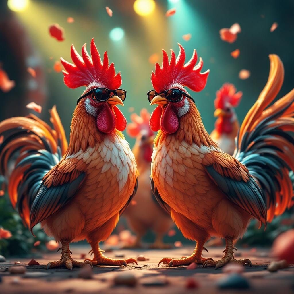 Whimsical Roosters Reimagine Blues Brothers Scene